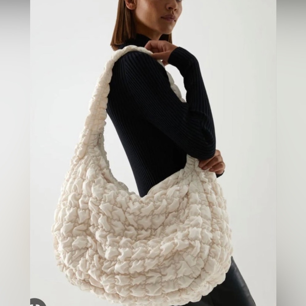 COS quilted oversized bag Off-white
